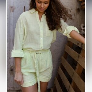 Joie Dixon Linen Tank and Shorts Set